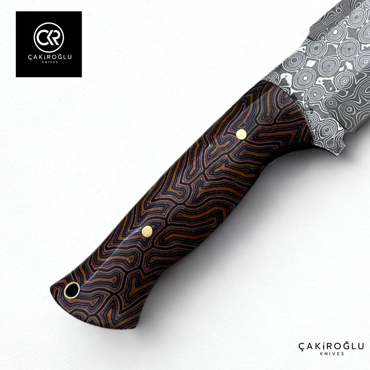 327 Mountaineer Ember - Limited Edition Handcrafted Custom-made Damascus Knife