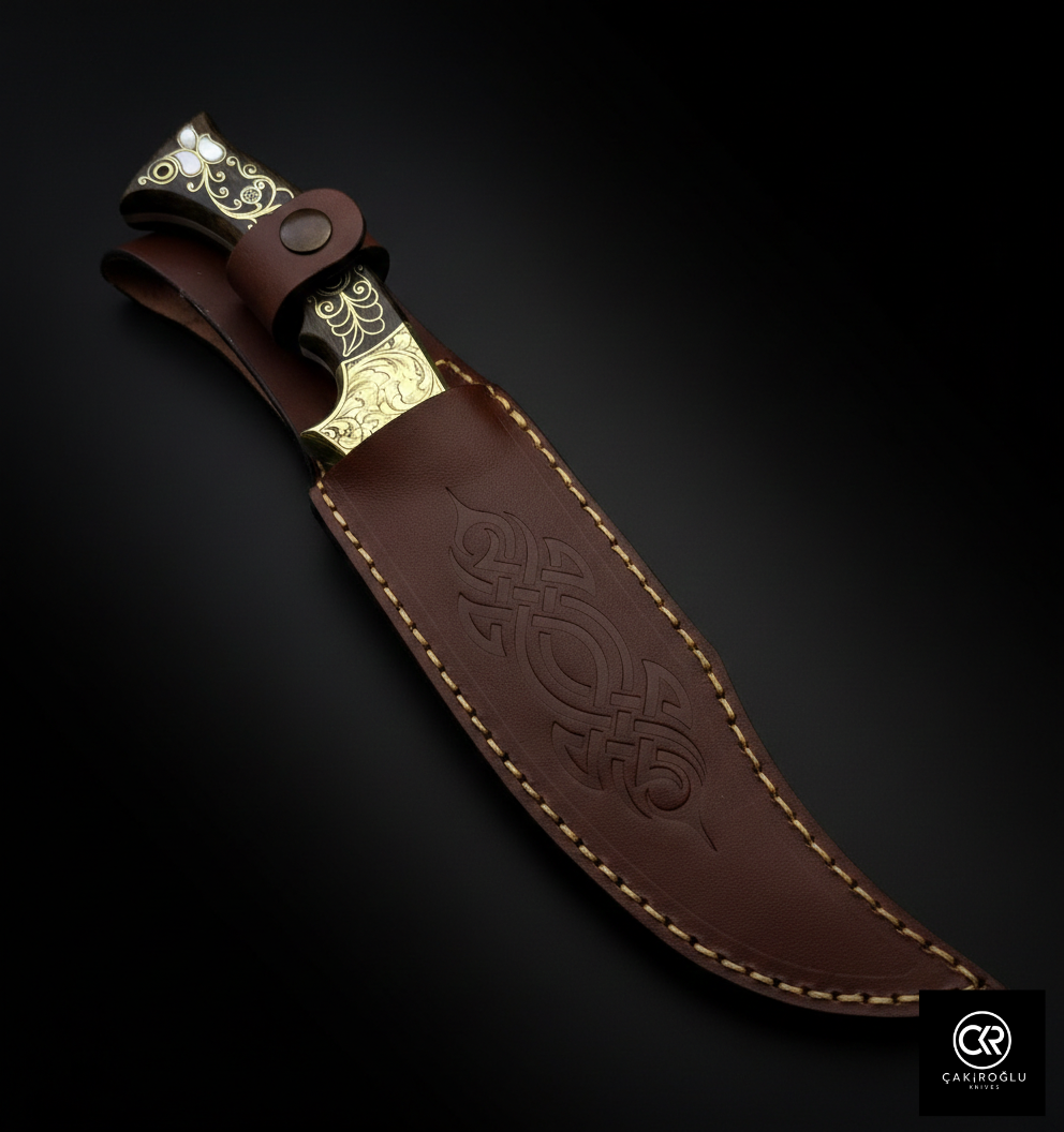 Limited Collector’s Edition Damascus Knife with Gold Engraving