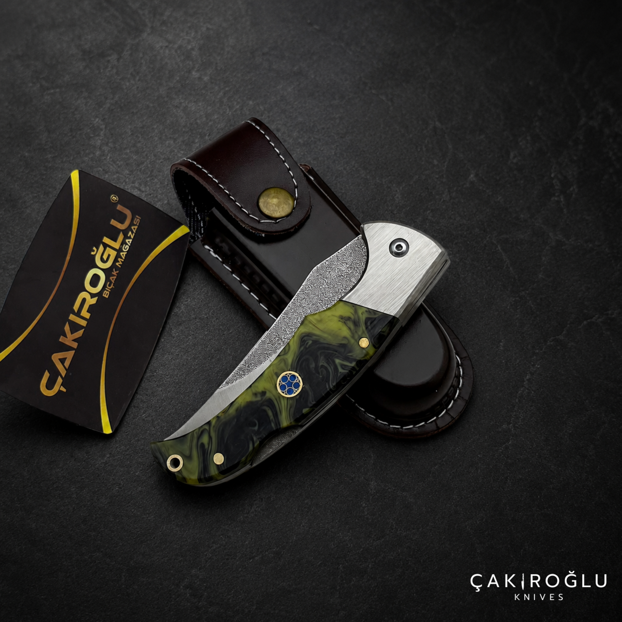 Handmade Folding Pocket Knife N690 Steel - Epoxy Handle Edc Knife
