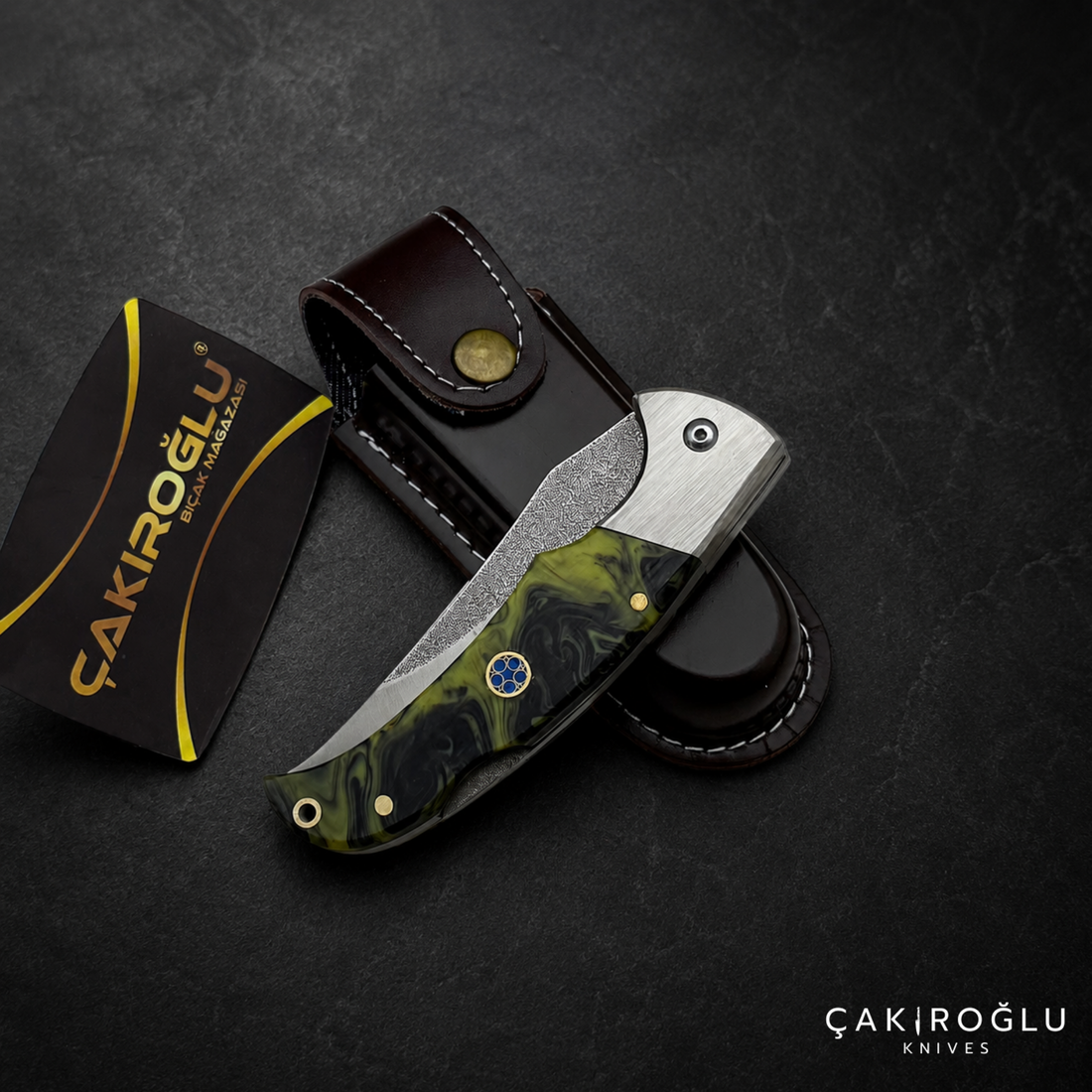 Handmade Folding Pocket Knife N690 Steel - Epoxy Handle Edc Knife