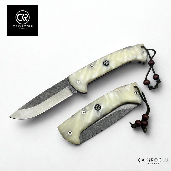 Göxon Altay - Epoxy Amber Handle Handcrafted Knife