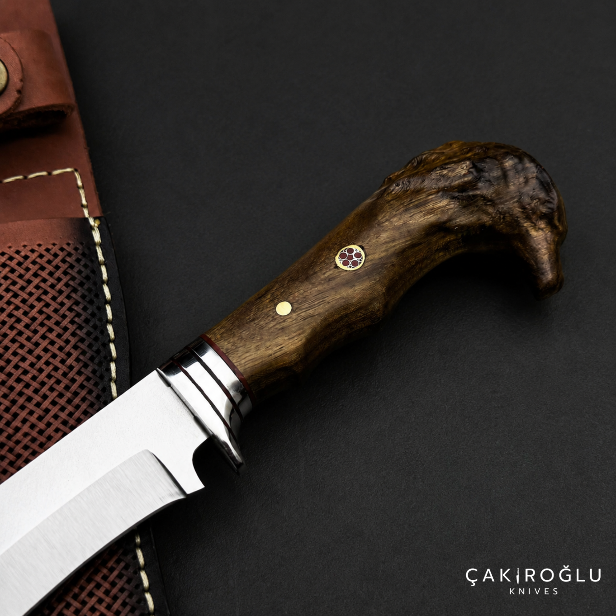Eagle Head Custom Handmade Hunting Knife with Sheath, 4116 Stainless Steel