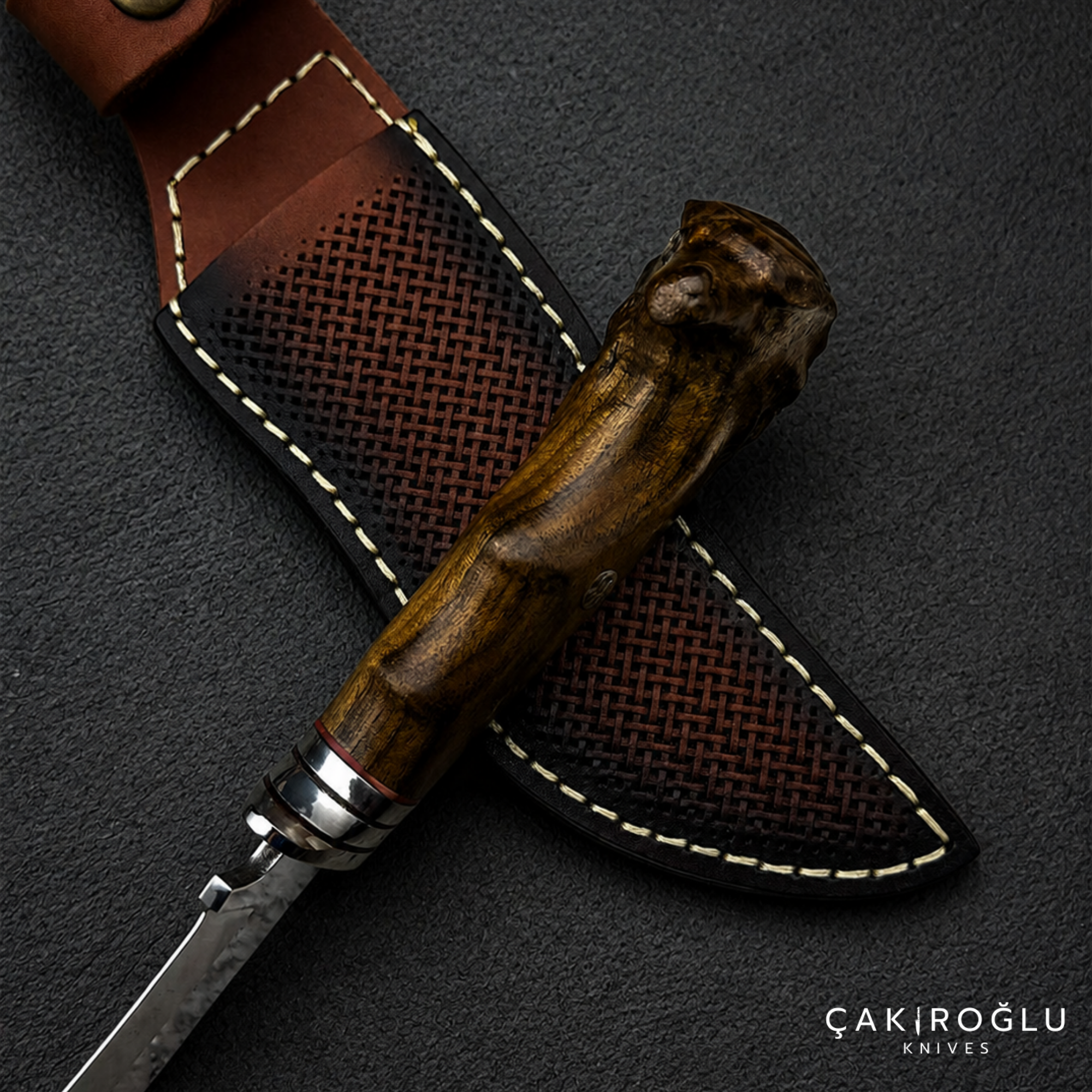 Eagle Head Custom Handmade Hunting Knife with Sheath, 4116 Stainless Steel