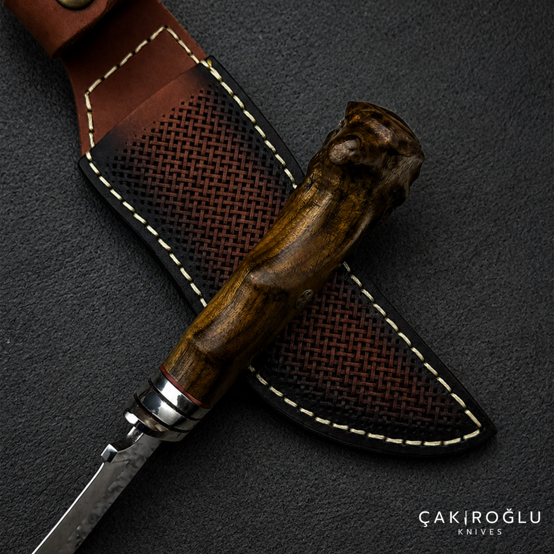 Eagle Head Custom Handmade Hunting Knife with Sheath, 4116 Stainless Steel