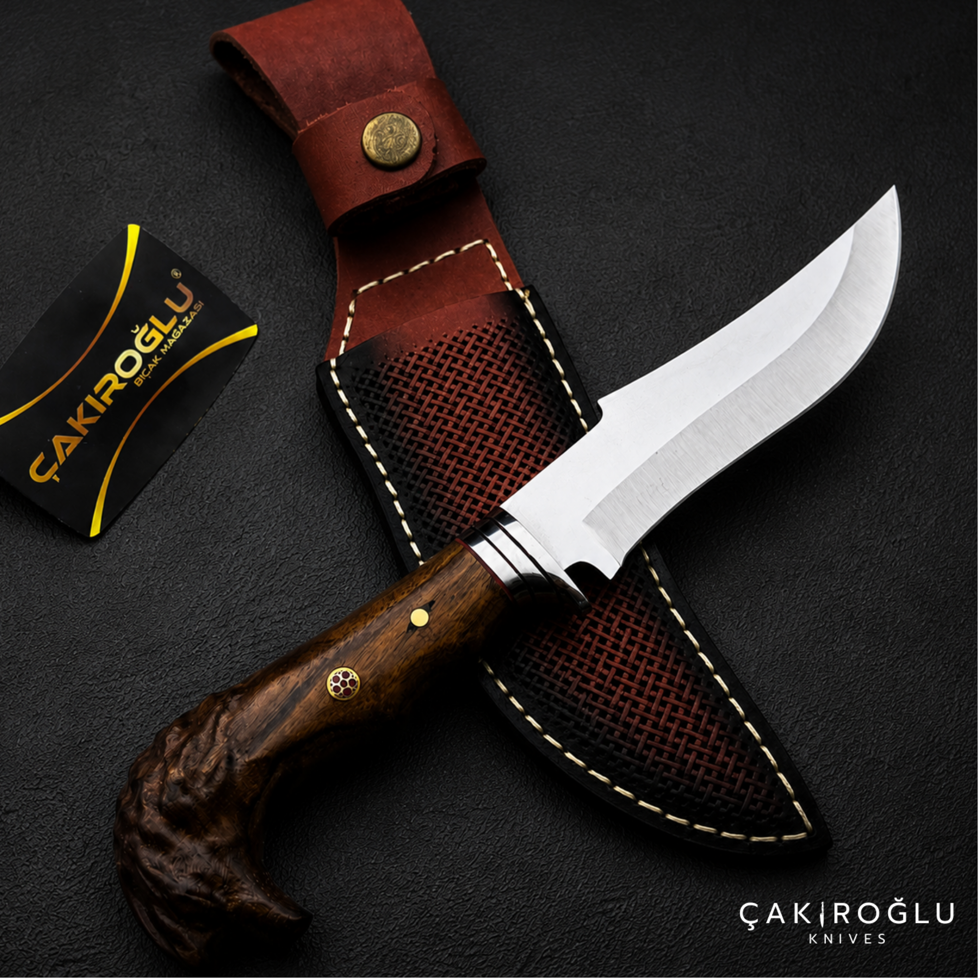 Eagle Head Custom Handmade Hunting Knife with Sheath, 4116 Stainless Steel