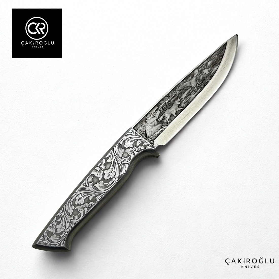 Custom-made Handcrafted 3d Engraved Collection Knife - Engraved Handle