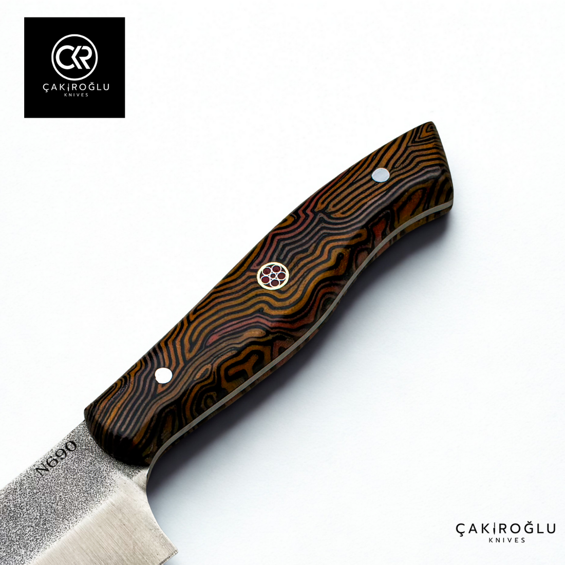 Santoku Model Handcrafted Chef Knife - Böhler N690 Steel & G-carta Handle