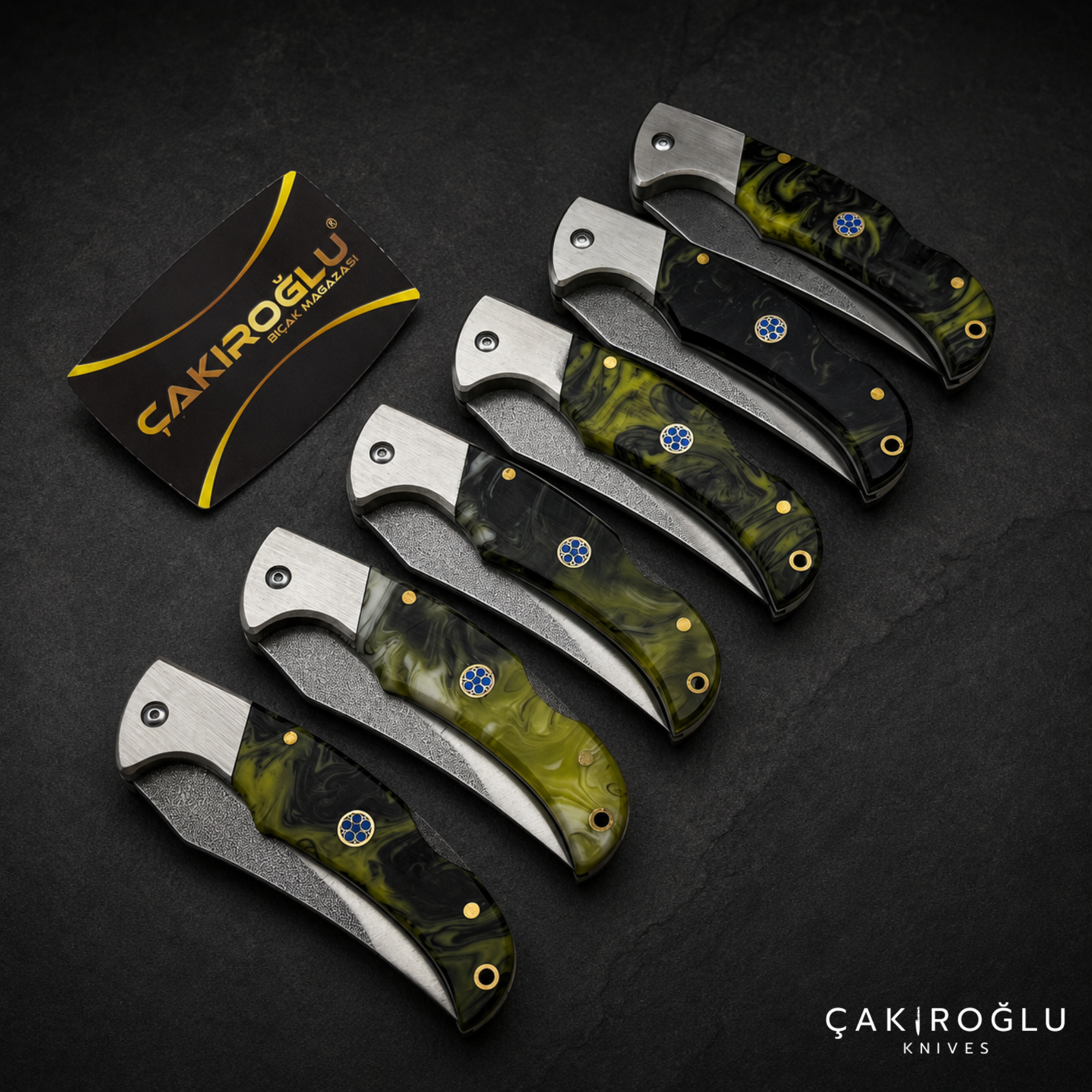 Handmade Folding Pocket Knife N690 Steel - Epoxy Handle Edc Knife