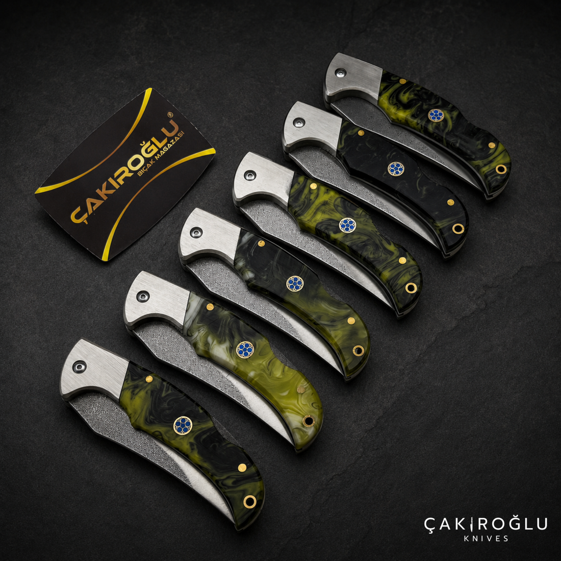 Handmade Folding Pocket Knife N690 Steel - Epoxy Handle Edc Knife