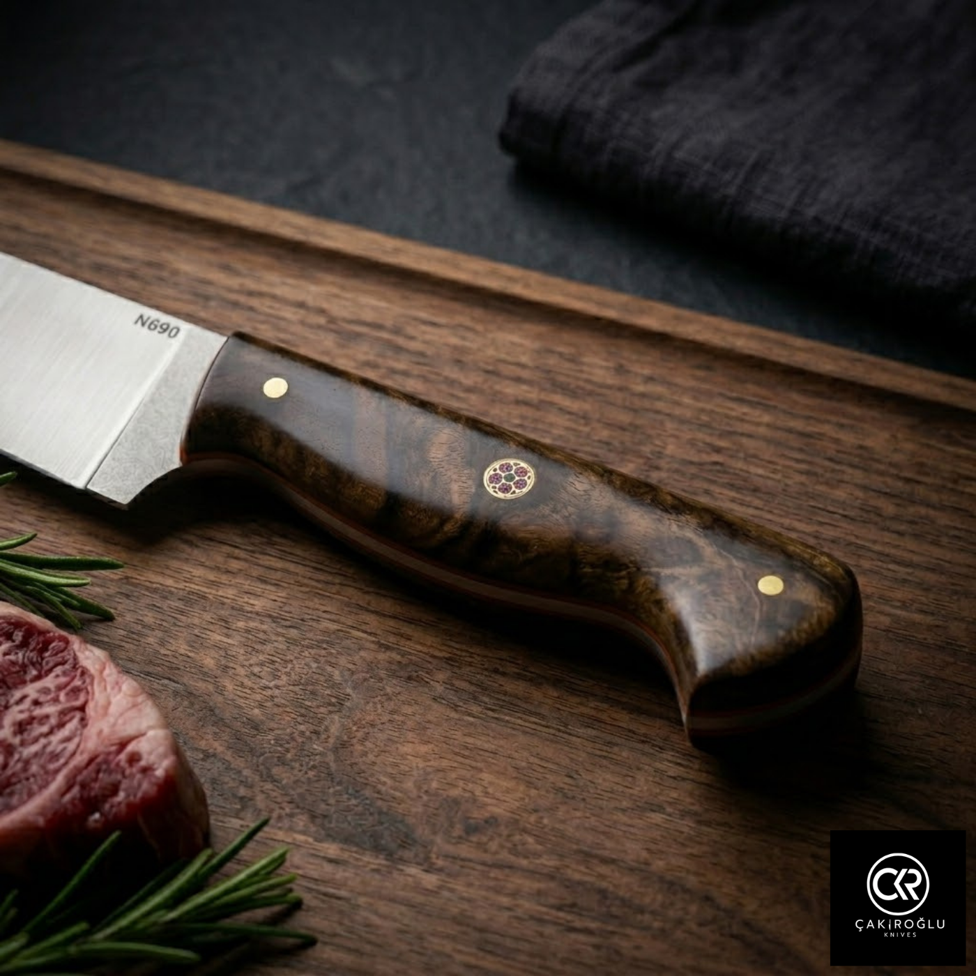 Çakıroğlu Cutting Knife with Leather Case – Böhler N690 Steel