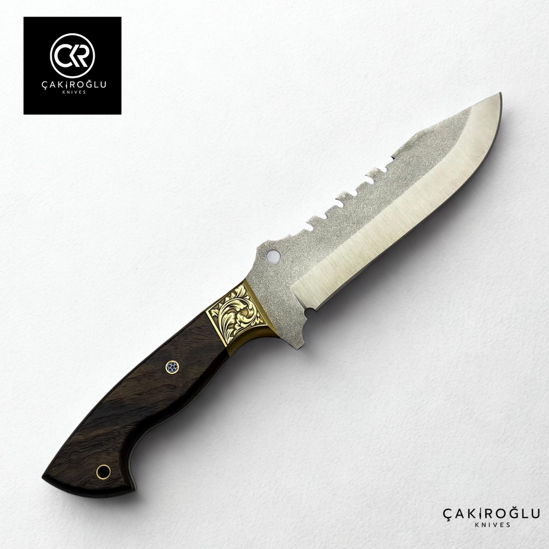 Handcrafted Special Hunt/Camping Knife - Böhler N690 Steel & Engraved Brass Apron