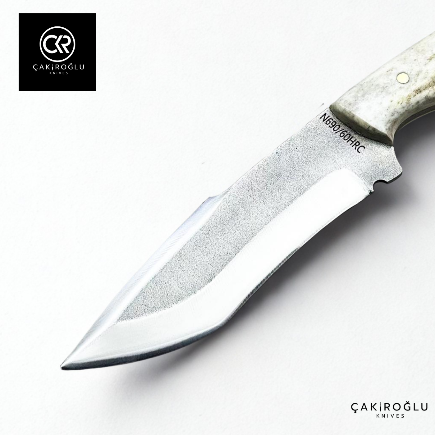 Handcrafted Custom Hunting Knife - N690 Böhler Steel & Deer Antler Handle