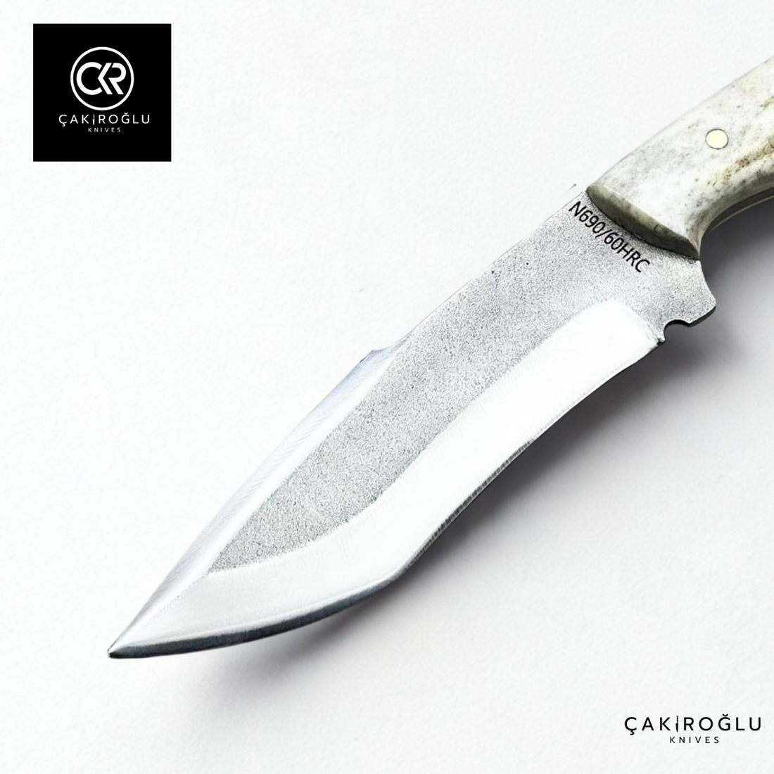 Handcrafted Custom Hunting Knife - N690 Böhler Steel & Deer Antler Handle