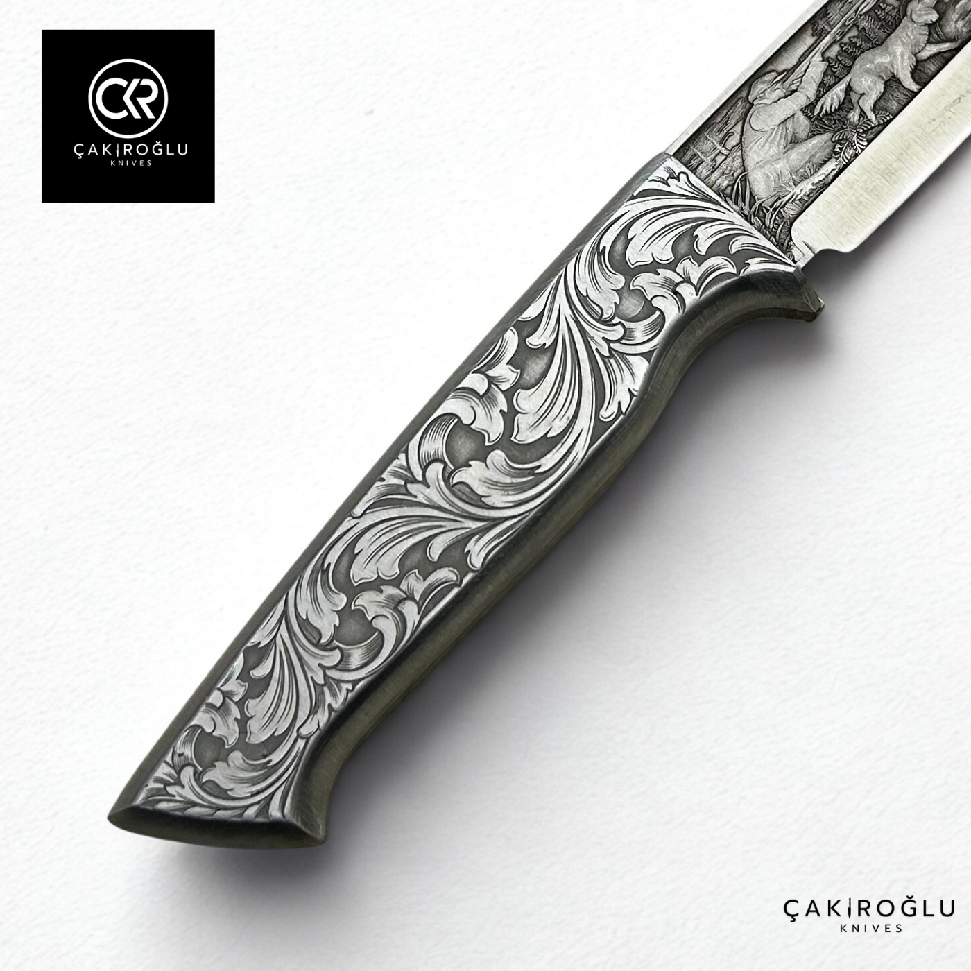 Custom-made Handcrafted 3d Engraved Collection Knife - Engraved Handle
