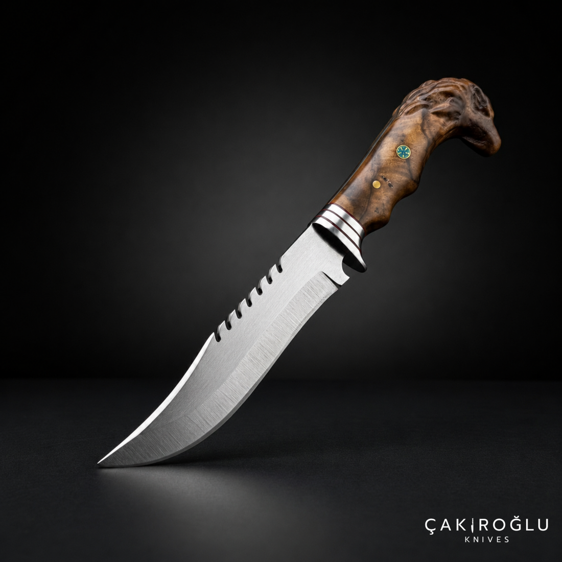 Eagle Head Custom Handmade Hunting Knife with Sheath, 4116 Stainless Steel