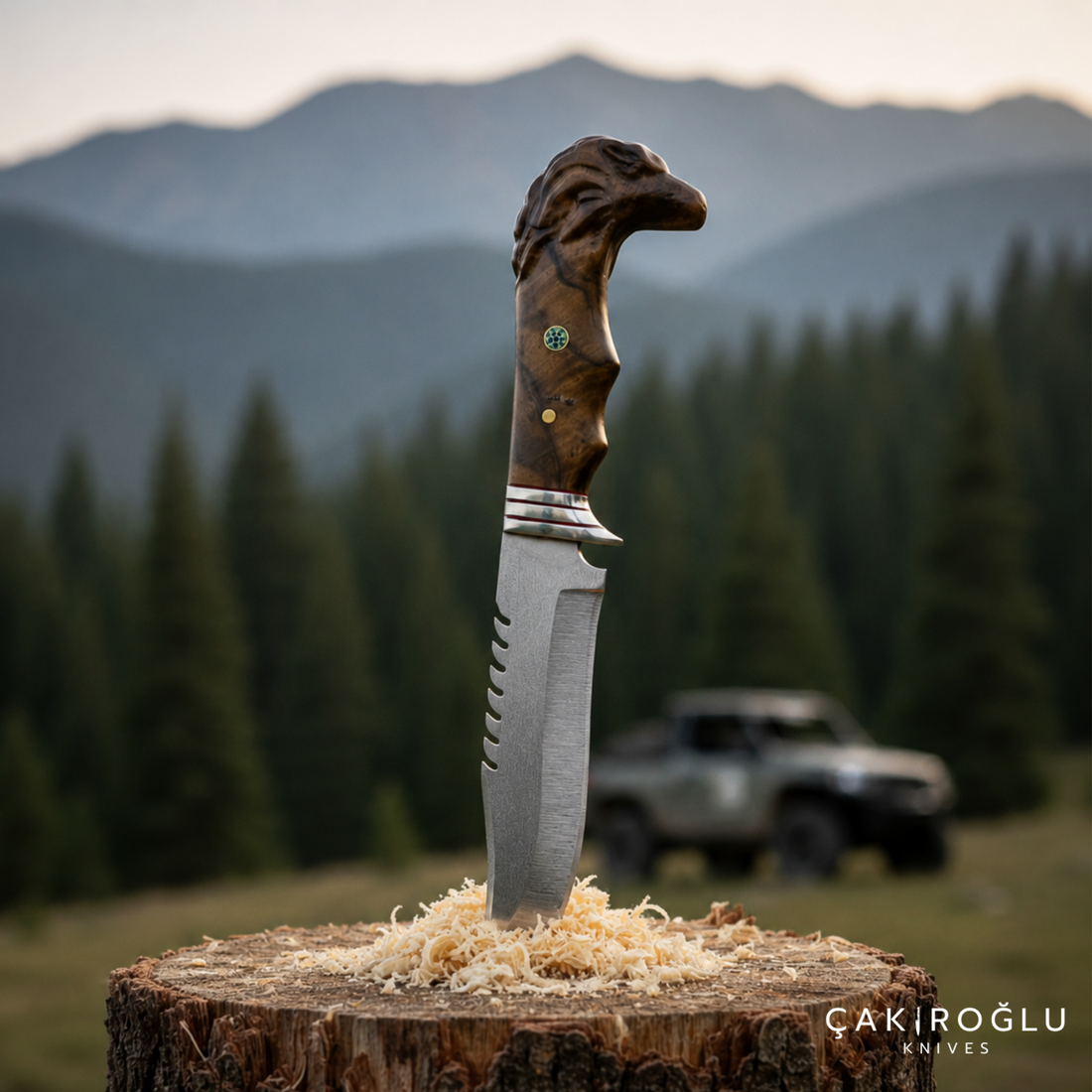 Eagle Head Custom Handmade Hunting Knife with Sheath, 4116 Stainless Steel