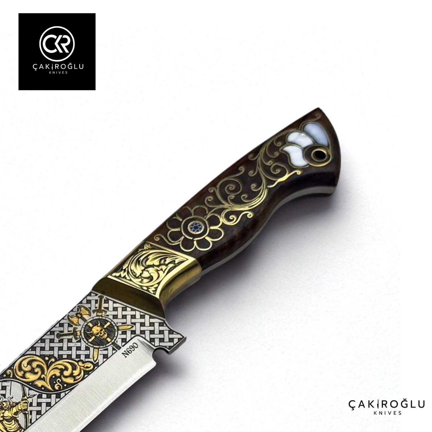 Regal Edge V3 – Limited Collector’s Edition N690 Knife with Gold Engraving & Mother of Pearl