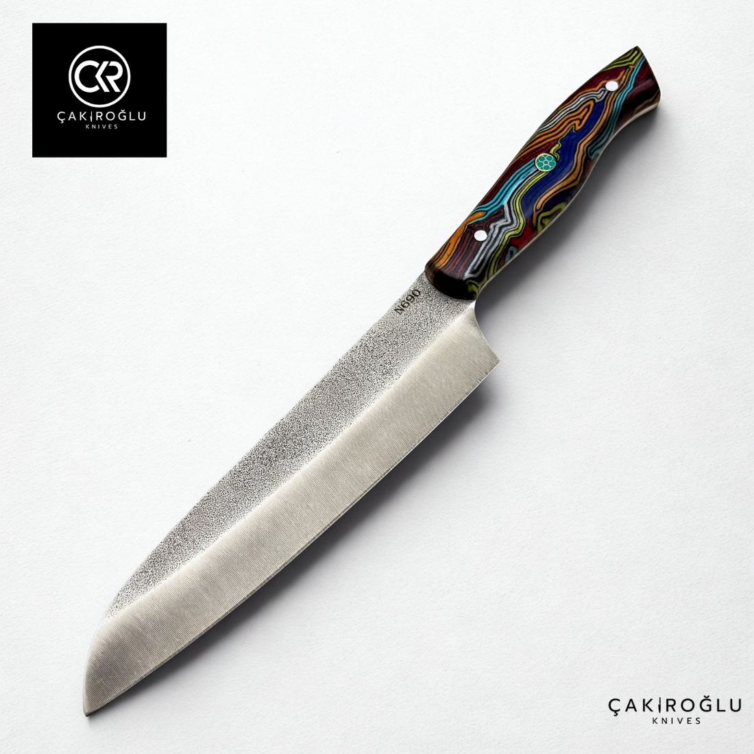 Santoku Model Handcrafted Chef Knife - Böhler N690 Steel & G-carta Handle