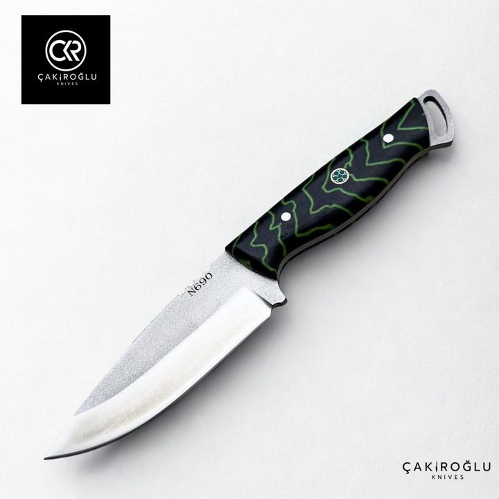 Handcrafted Custom-made Böhler N690 Steel & G-carta Handle Hunting Knife