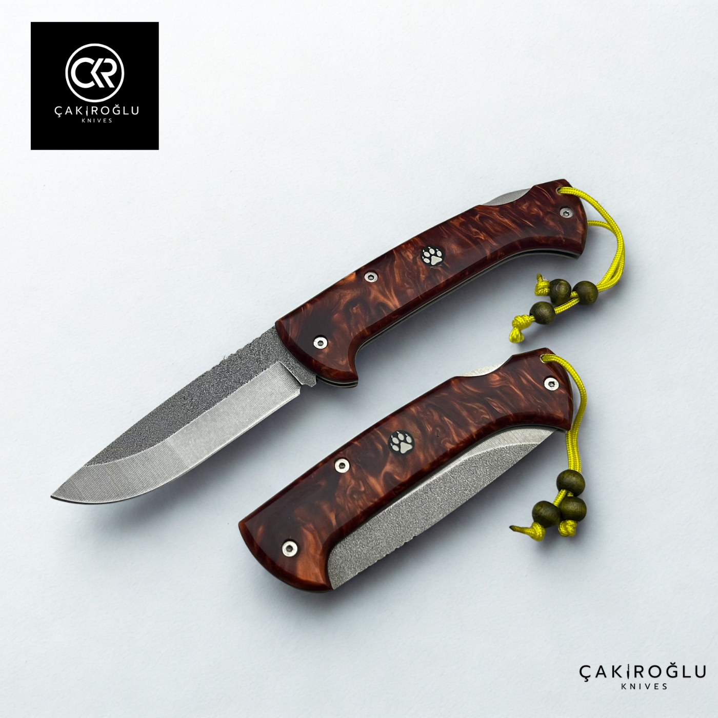 Göxon Altay - Epoxy Amber Handle Handcrafted Knife