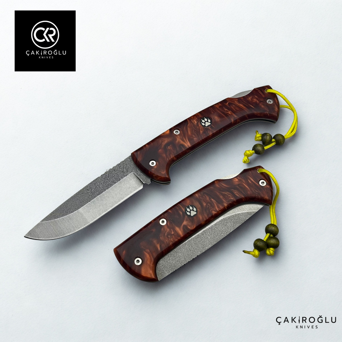 Göxon Altay - Epoxy Amber Handle Handcrafted Knife