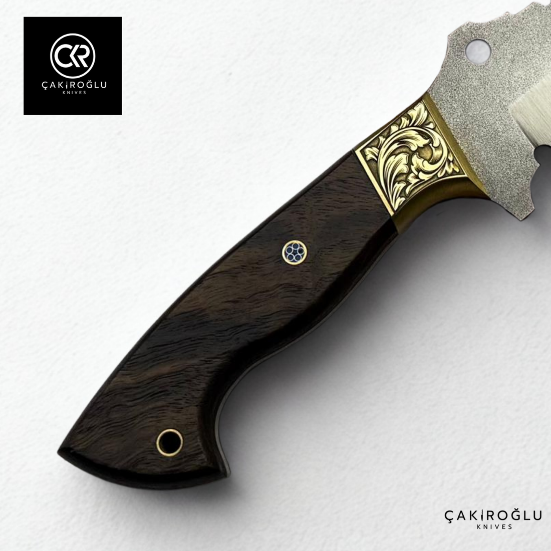 Handcrafted Special Hunt/Camping Knife - Böhler N690 Steel & Engraved Brass Apron