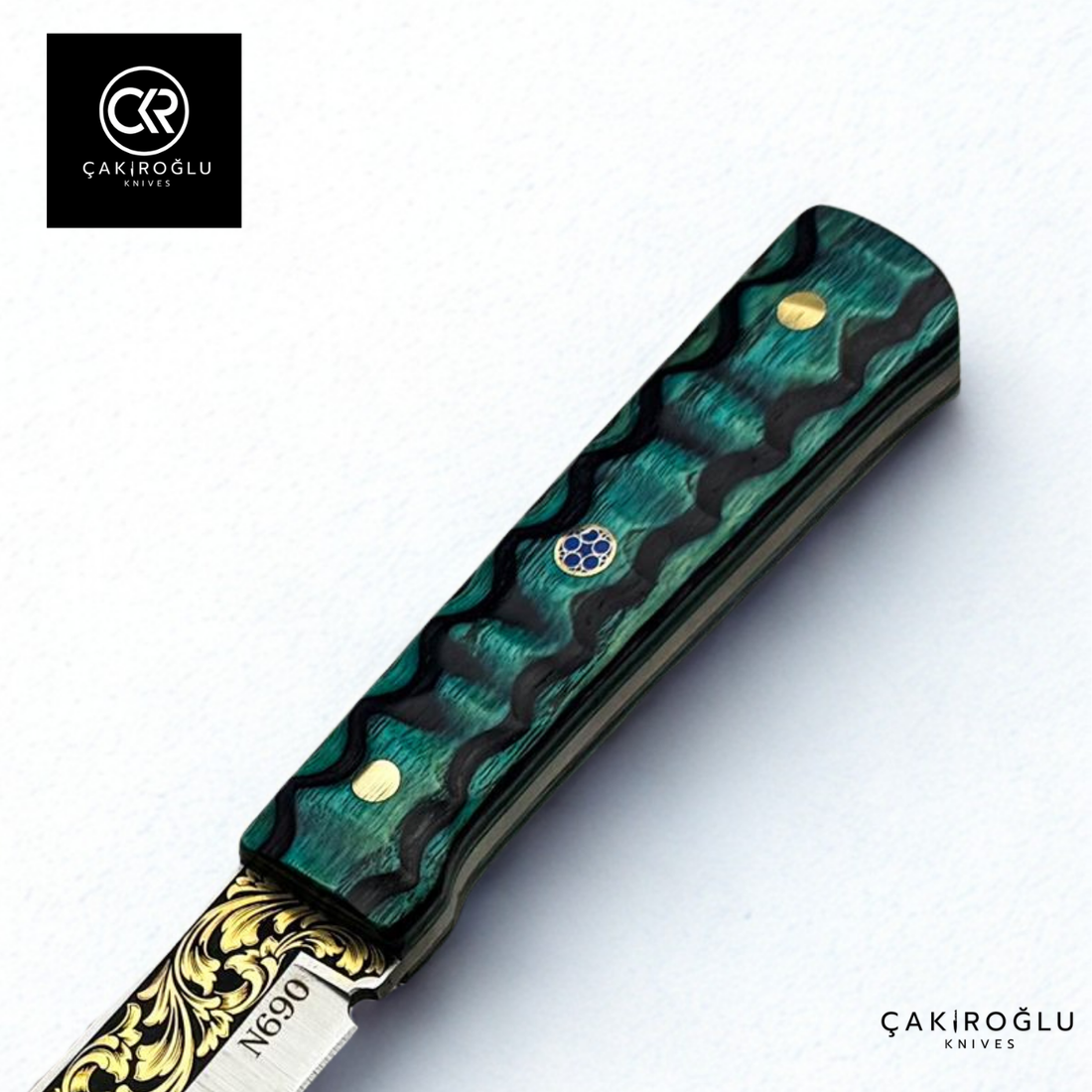 Seiryu Tanto - Limited Collector’s Edition N690 Knife with Gold Engraving & Lamine Handle