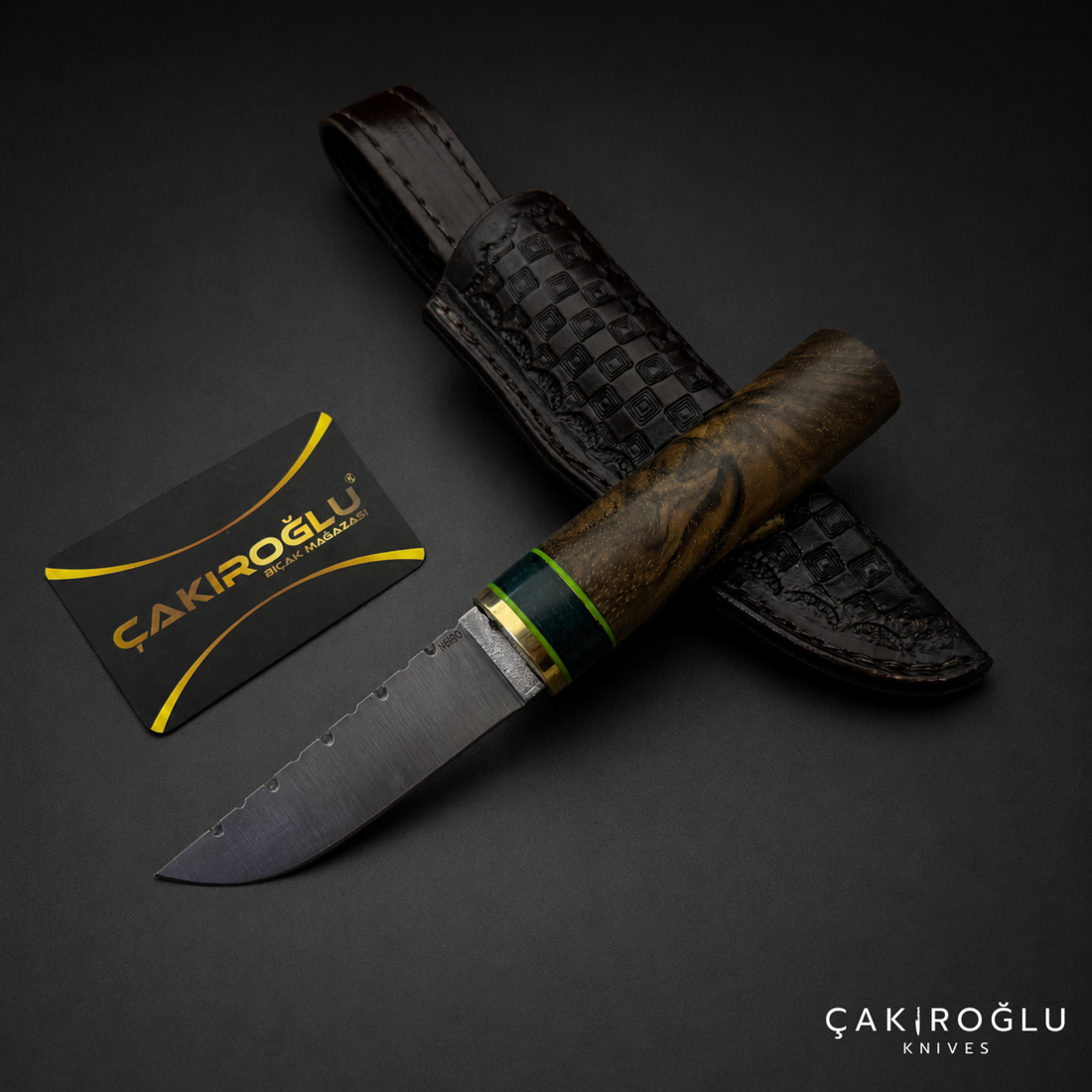 Handmade Puukko Knife with Sheath, N690 Steel, Walnut Handle