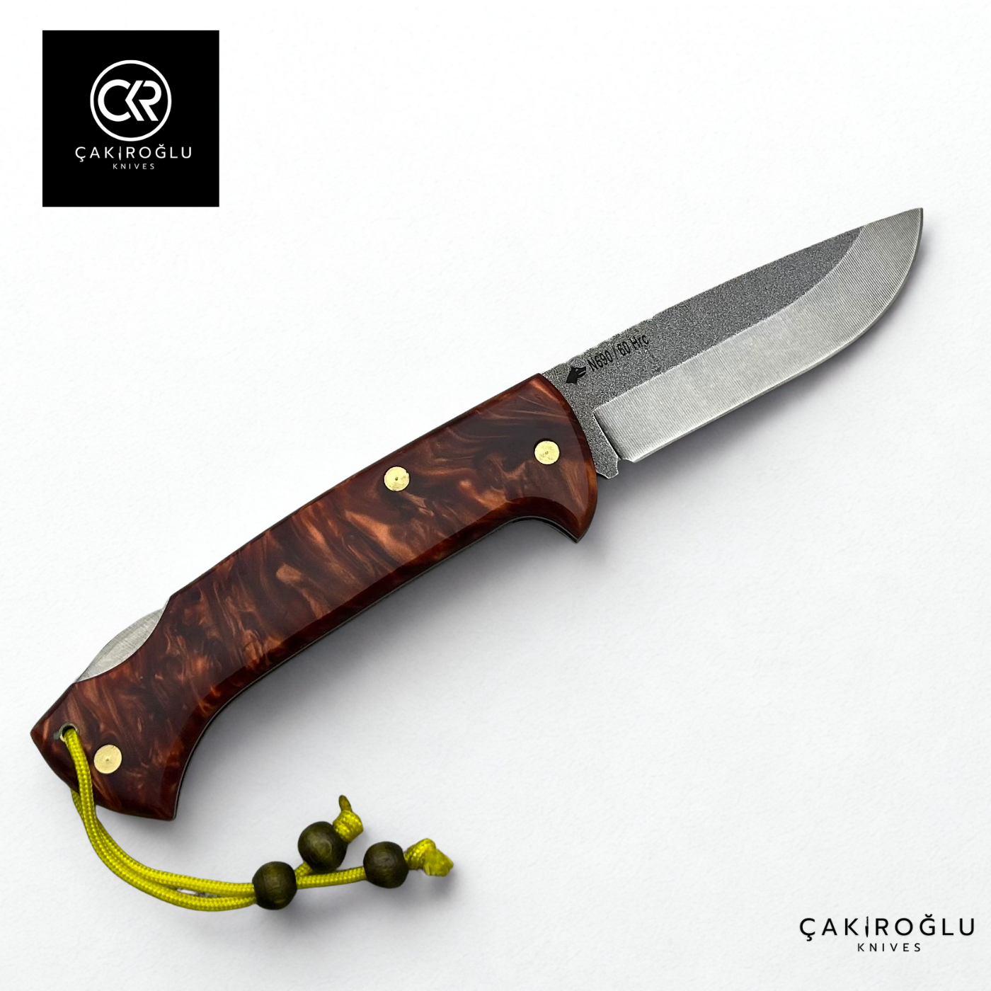 Göxon Altay - Epoxy Amber Handle Handcrafted Knife