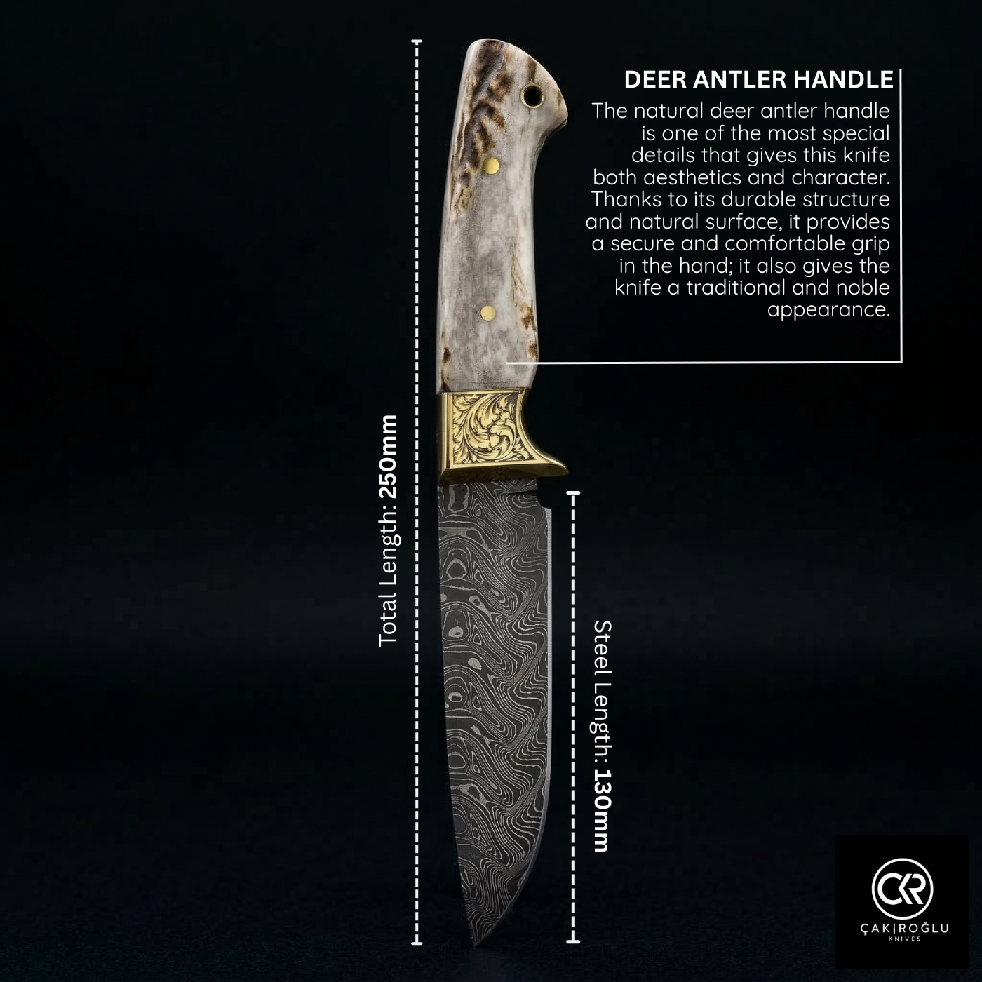 Collector's Edition - Handcrafted Custom-made Damascus Steel Hunting Knife with Magnesium Bar