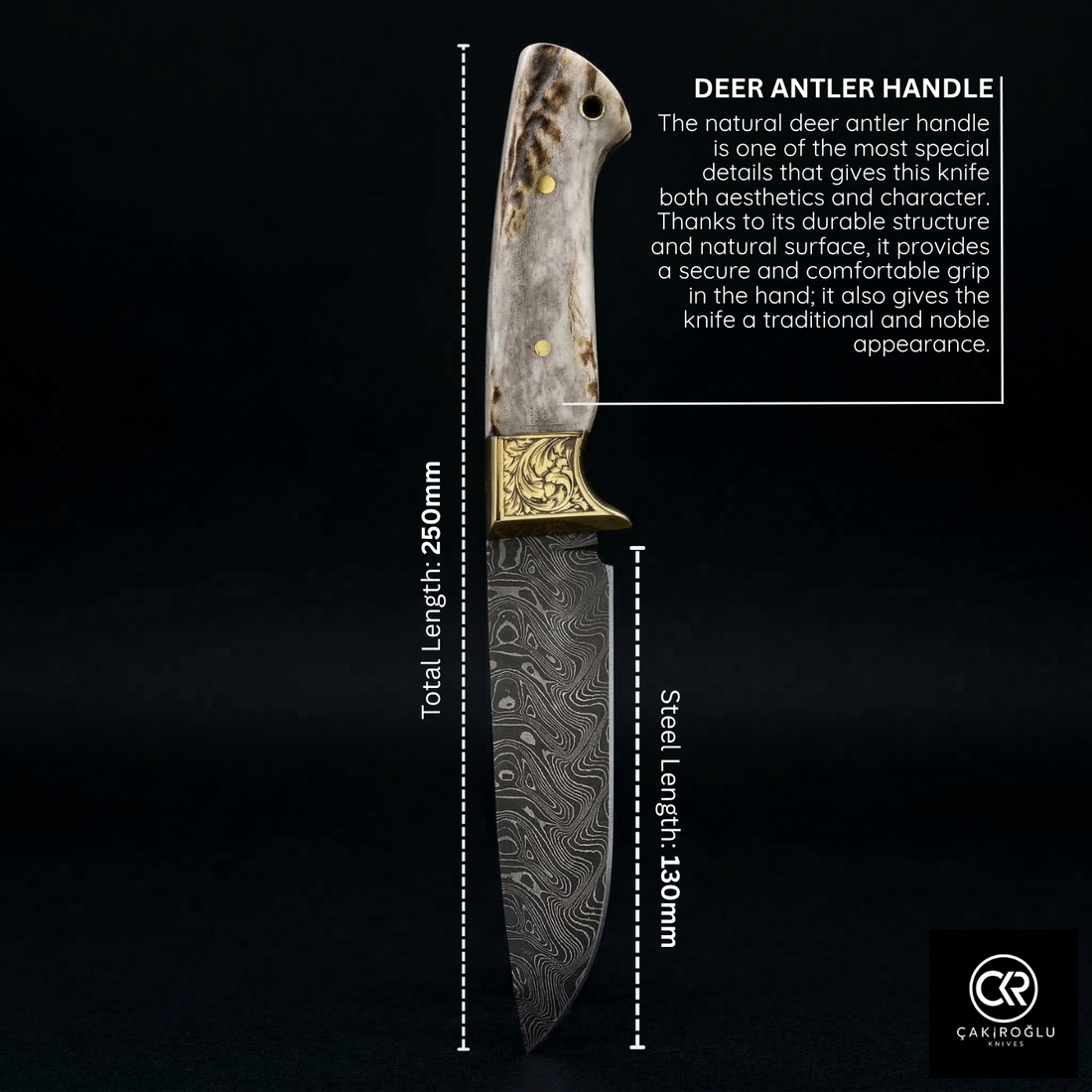 Collector's Edition - Handcrafted Custom-made Damascus Steel Hunting Knife with Magnesium Bar