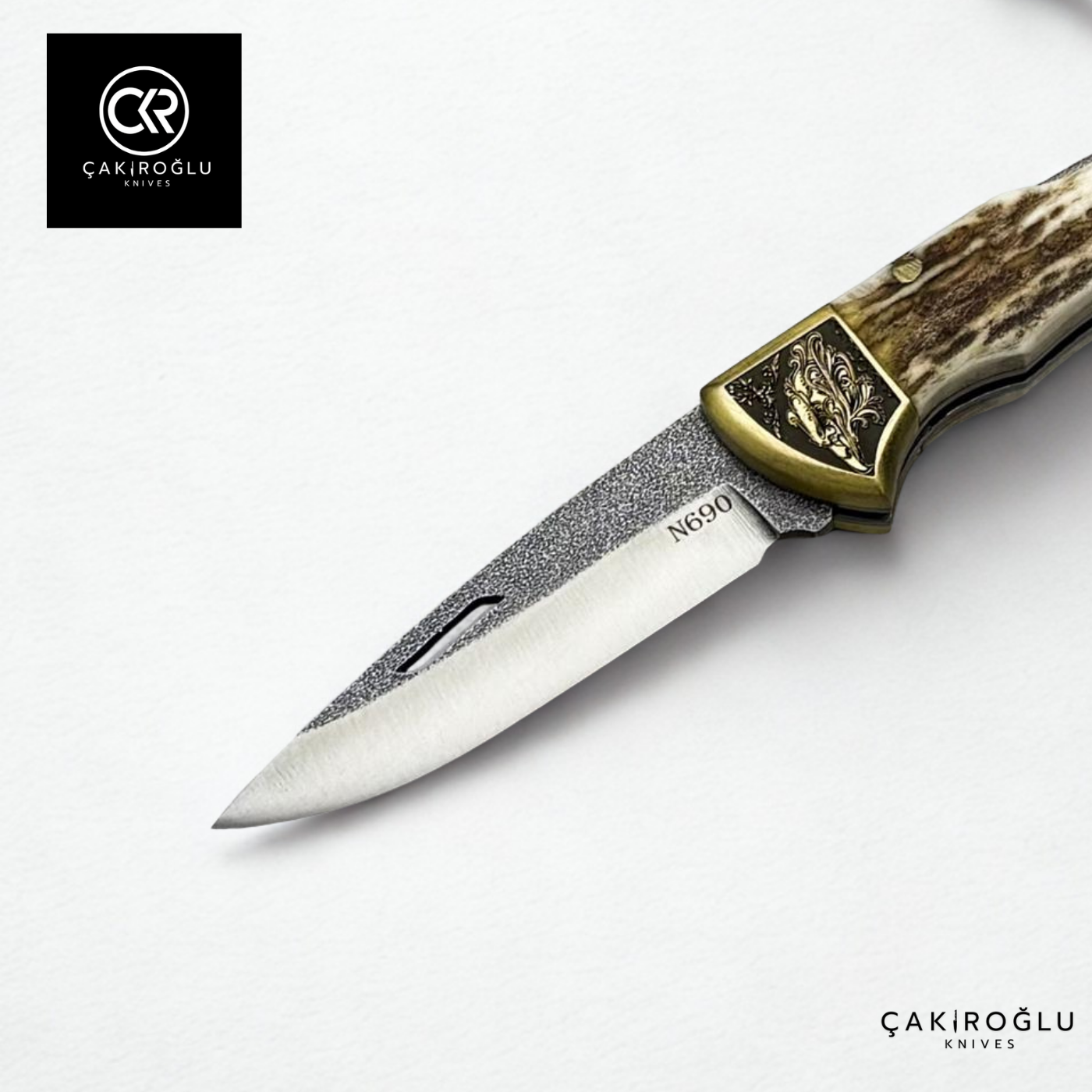 Showy Elite Small Size Handcrafted Custom-made Folding Knife - N690 Böhler Steel & Engraved Apron