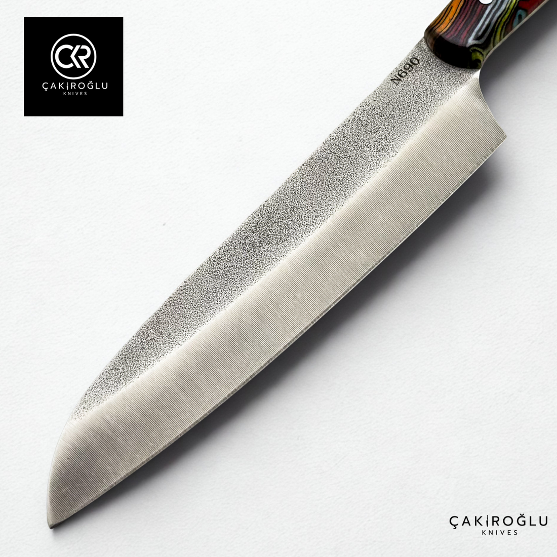 Santoku Model Handcrafted Chef Knife - Böhler N690 Steel & G-carta Handle