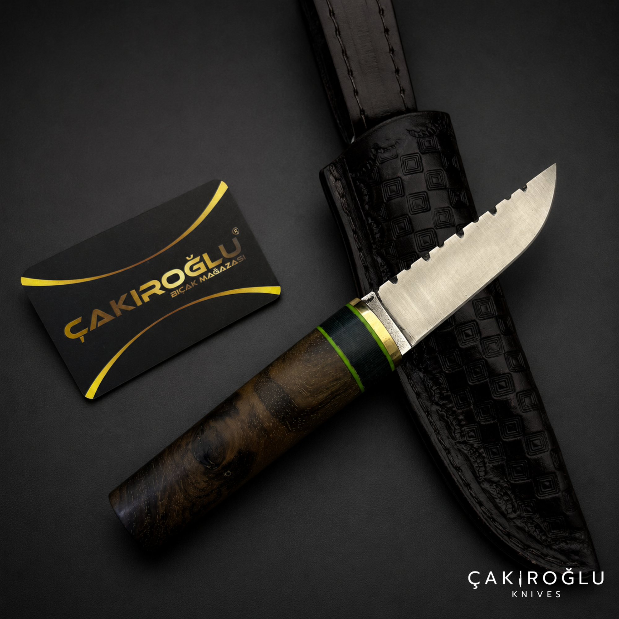 Handmade Puukko Knife with Sheath, N690 Steel, Walnut Handle