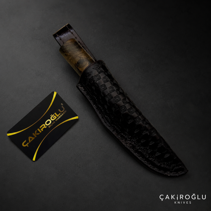 Handmade Puukko Knife with Sheath, N690 Steel, Walnut Handle