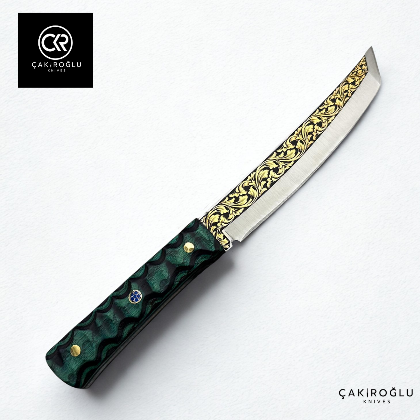 Seiryu Tanto - Limited Collector’s Edition N690 Knife with Gold Engraving & Lamine Handle