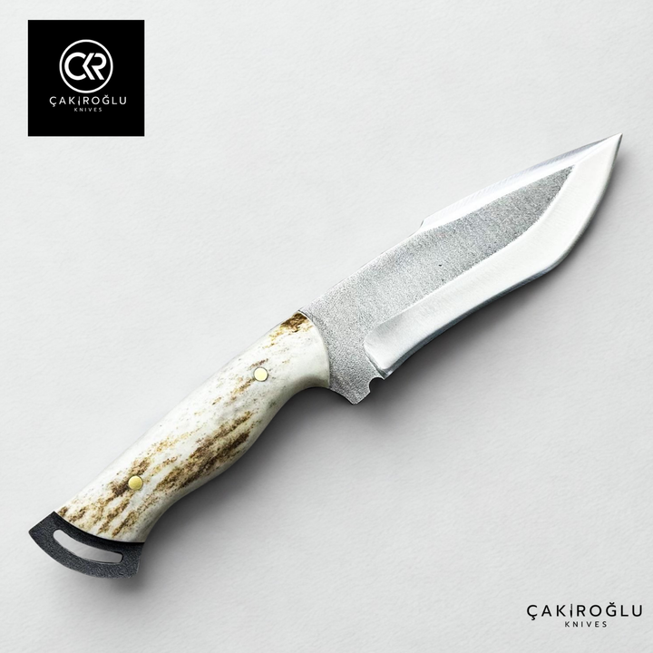 Handcrafted Custom Hunting Knife - N690 Böhler Steel & Deer Antler Handle