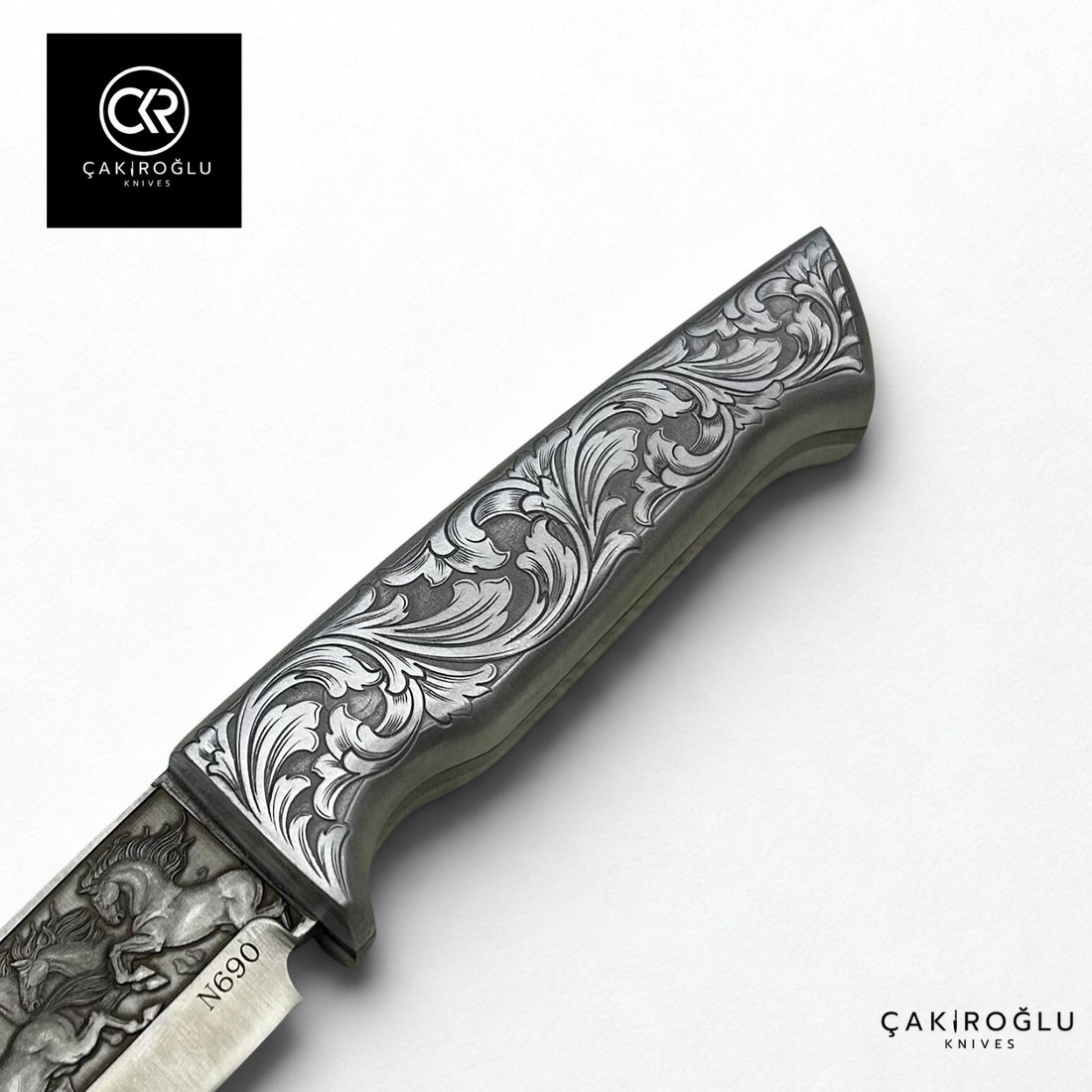 Custom-made Handcrafted 3d Engraved Collection Knife - Engraved Handle