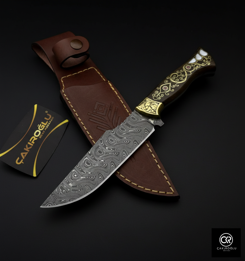 Limited Collector’s Edition Damascus Knife with Gold Engraving