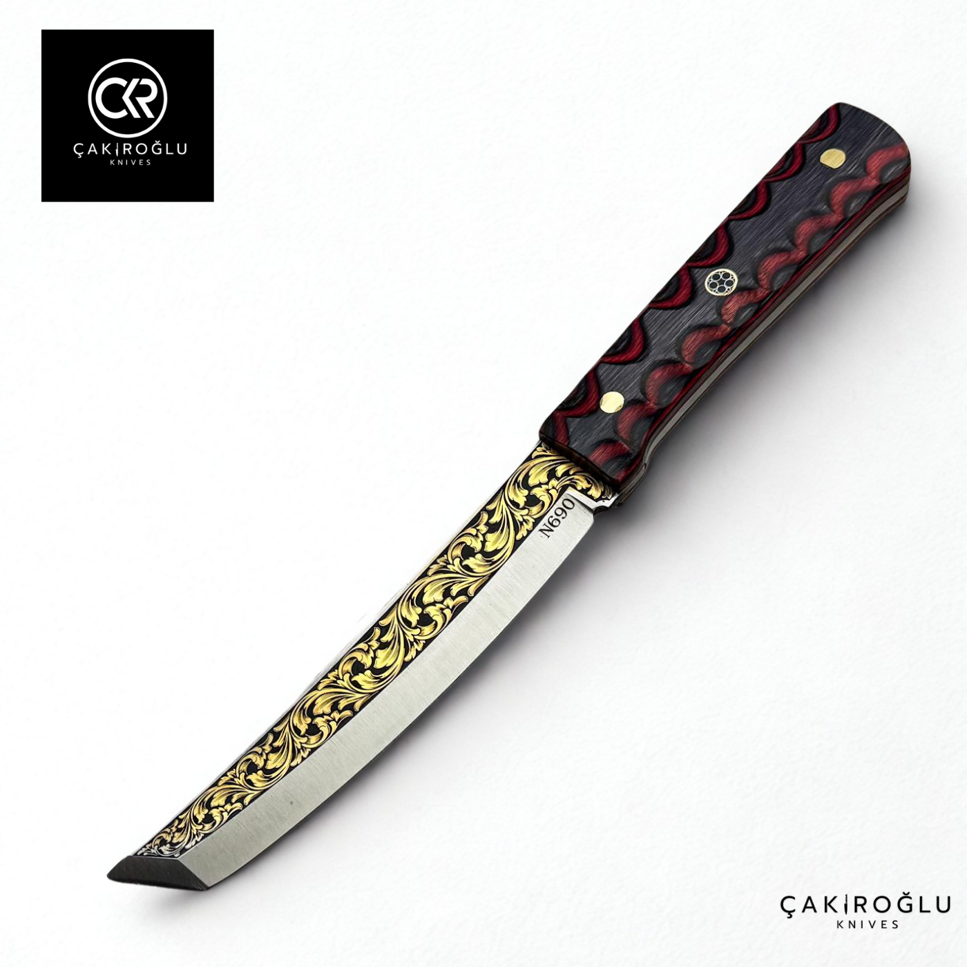 Kaen Tanto - Limited Collector’s Edition N690 Knife with Gold Engraving & Lamine Handle