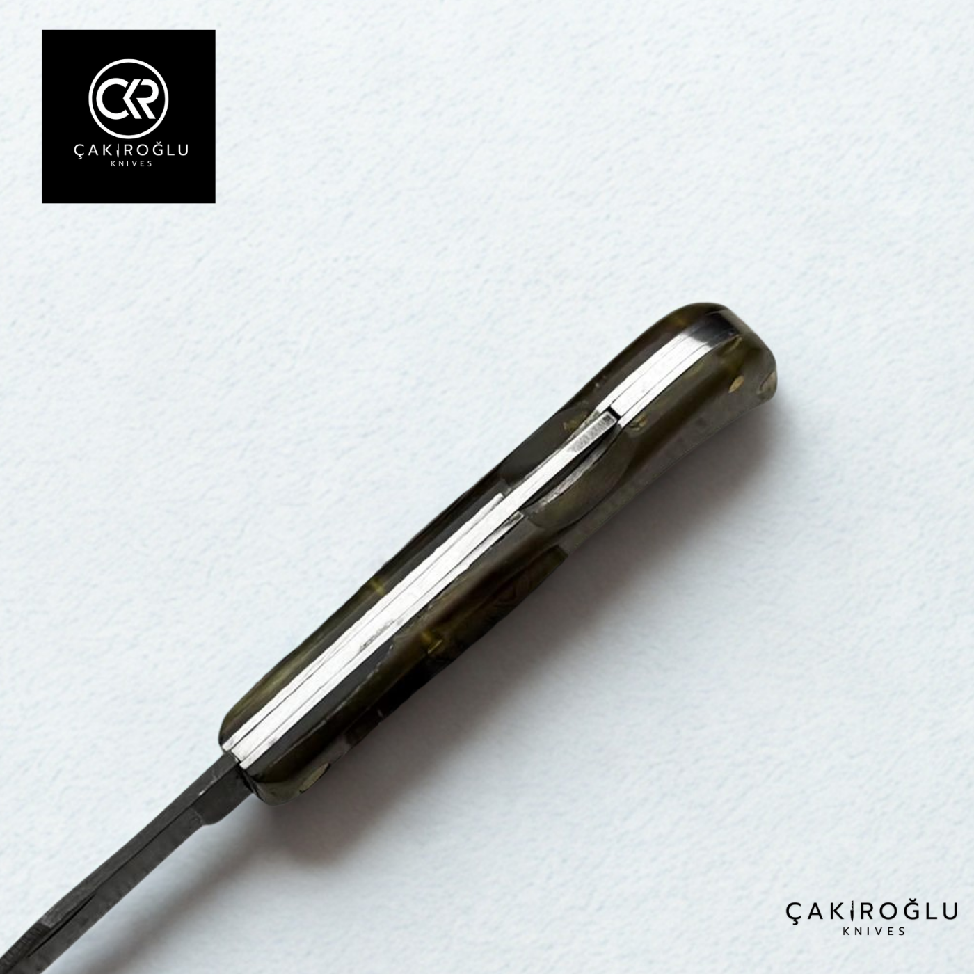 Handcrafted Custom Classic Style Folding Knife - Damascus Steel & Ram's Horn Handle