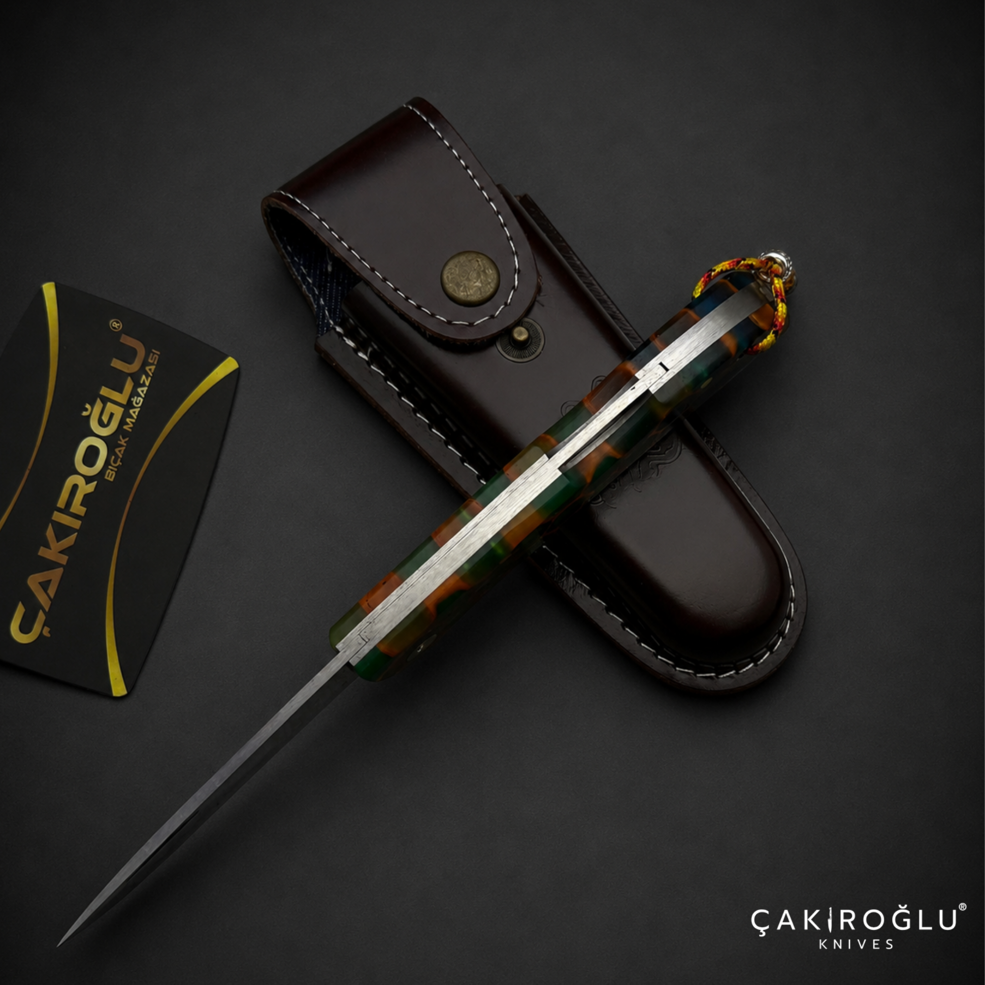 Handmade Honeycomb & Damascus Pocket Knife - Forged Folding Knife