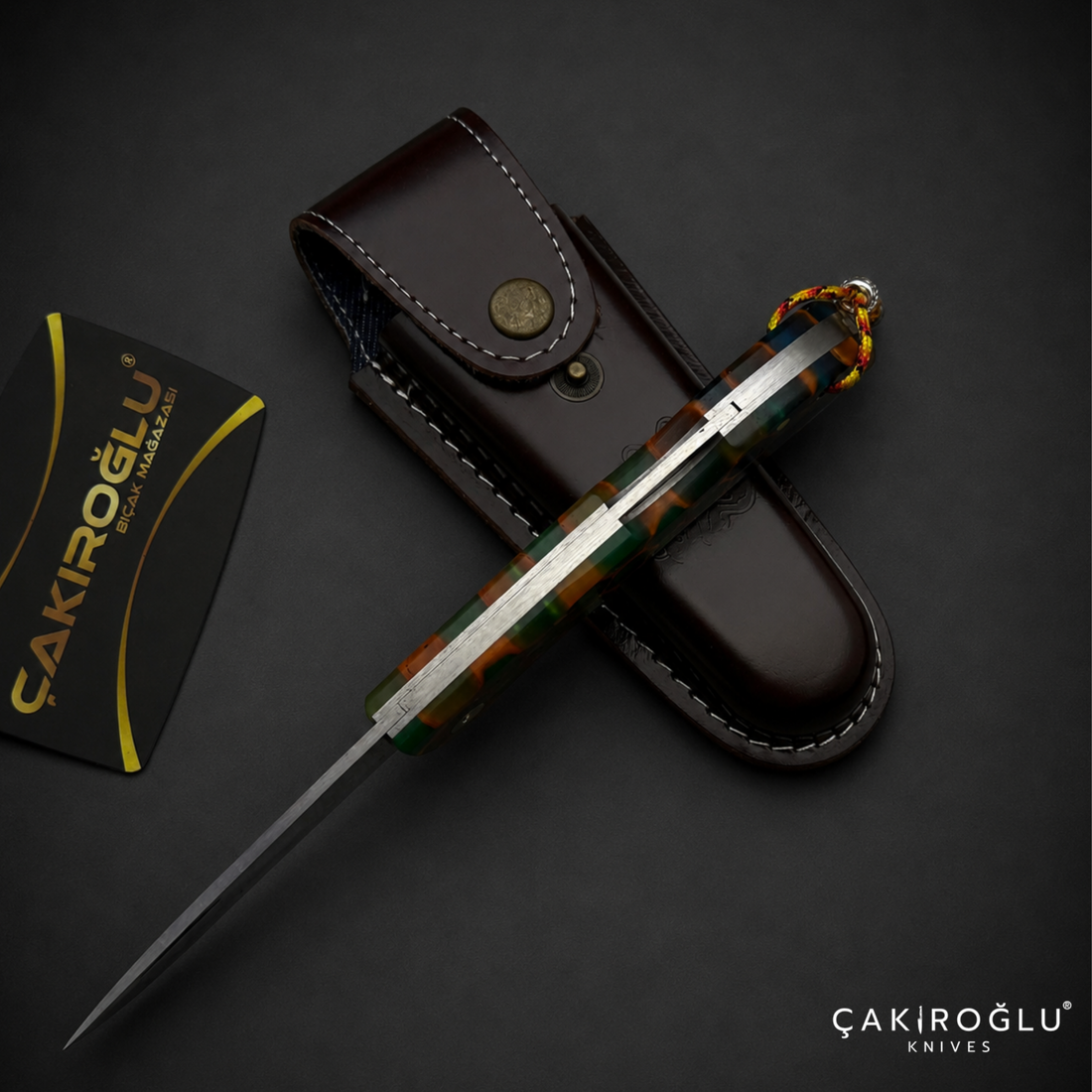 Handmade Honeycomb & Damascus Pocket Knife - Forged Folding Knife