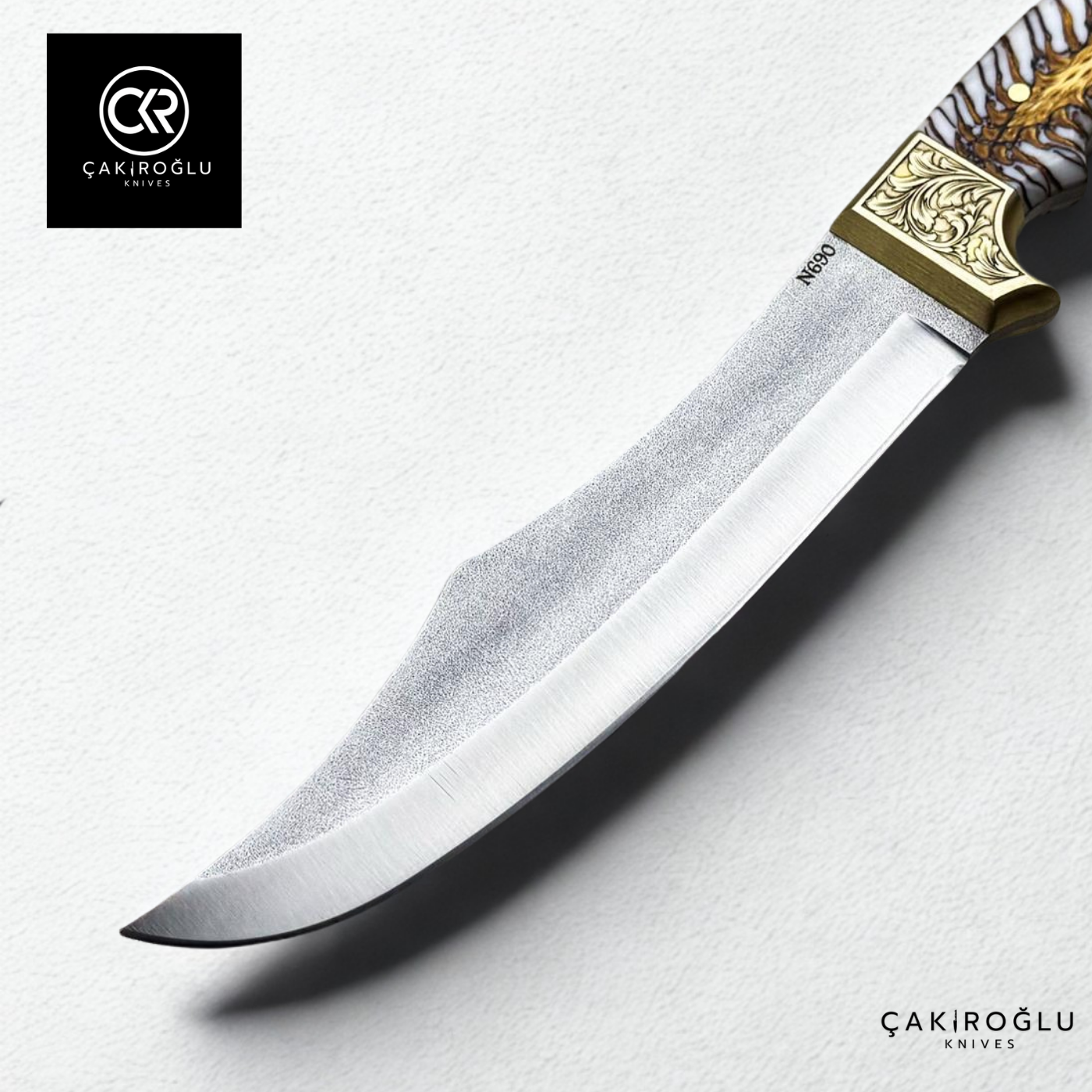 Şehzade - Custom-Made Pine Cone Epoxy Handle Hunting Knife