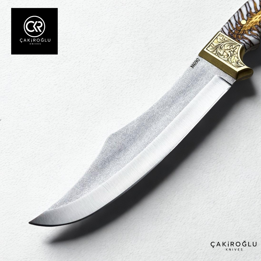 Şehzade - Custom-Made Pine Cone Epoxy Handle Hunting Knife