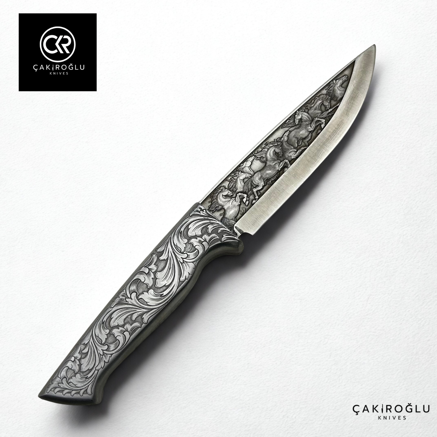 Custom-made Handcrafted 3d Engraved Collection Knife - Engraved Handle