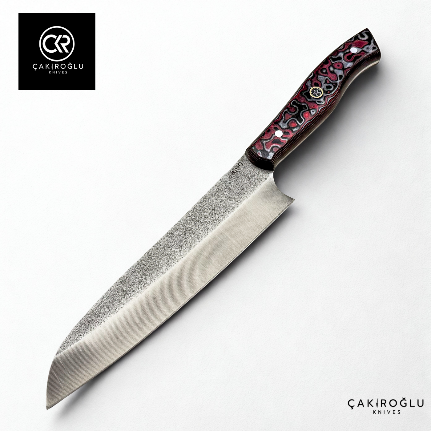 Santoku Model Handcrafted Chef Knife - Böhler N690 Steel & G-carta Handle