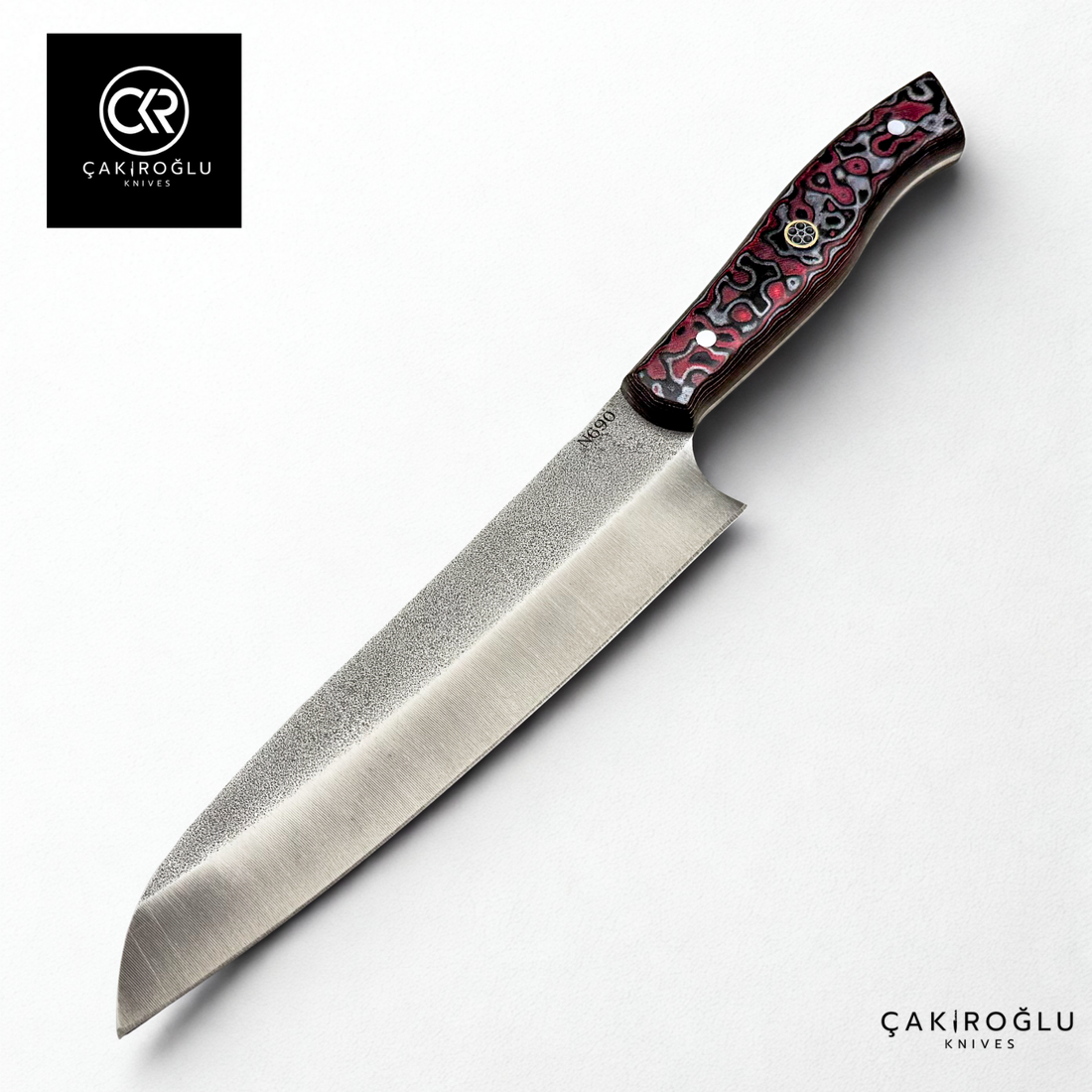 Santoku Model Handcrafted Chef Knife - Böhler N690 Steel & G-carta Handle