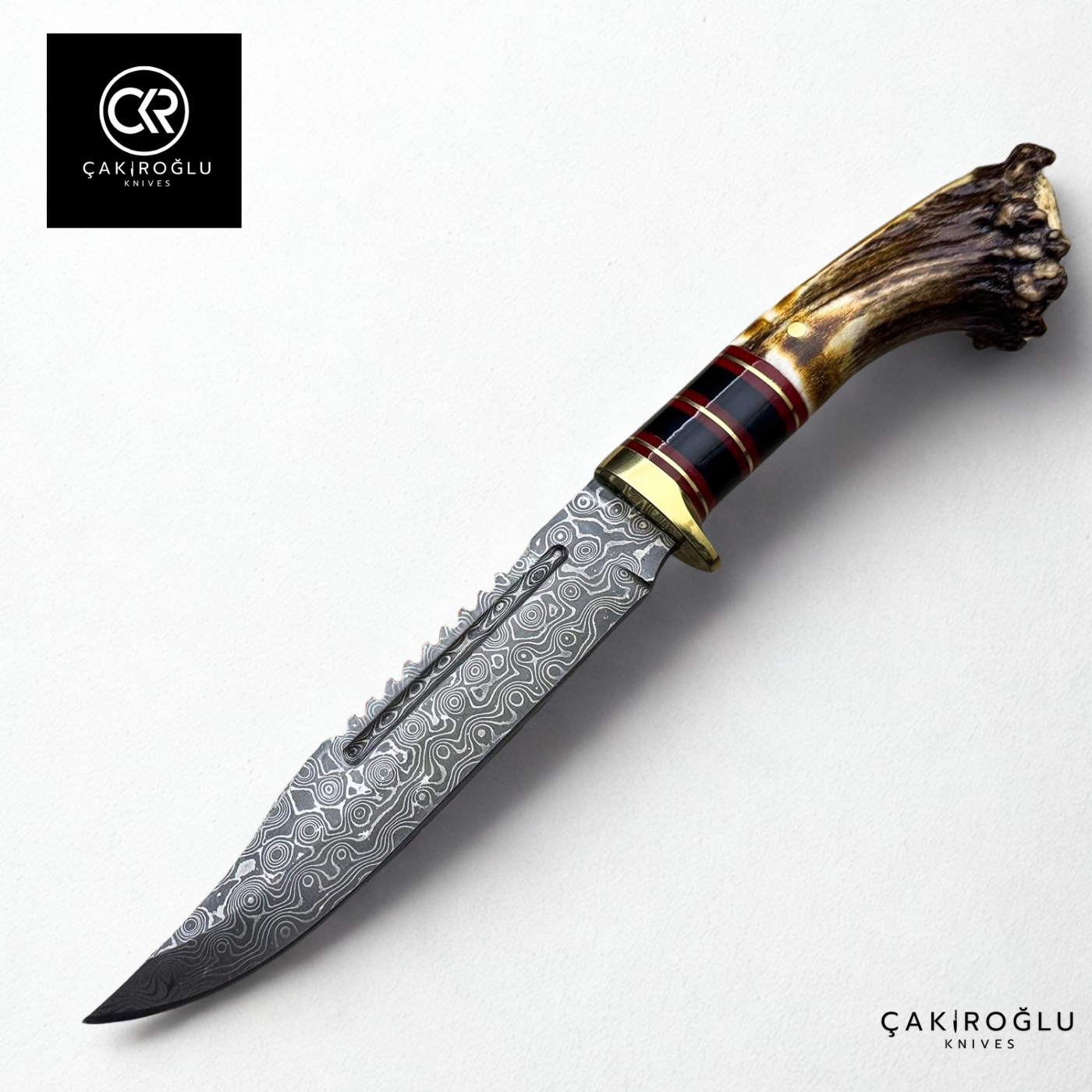 Root Stag - Handcrafted Custom-made Damascus Colletible Bowie Knife