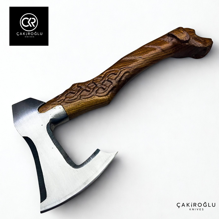Specially Handworked Hunting Dog Head Design Handmade Camping Axe